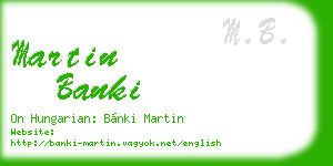 martin banki business card